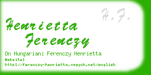 henrietta ferenczy business card